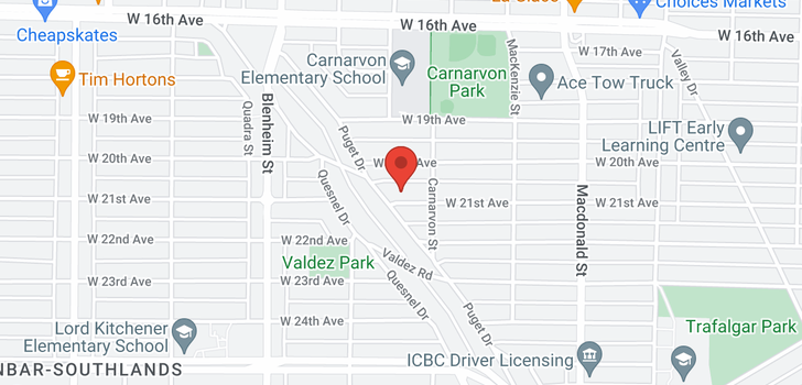 map of 3077 W 21ST AVENUE